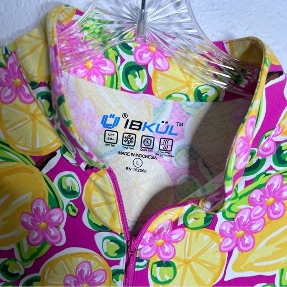 Ibkul Dress Womens Large Lemons Calista Golf SPF 50+ Floral Sheath Summer B3 - Picture 3 of 10